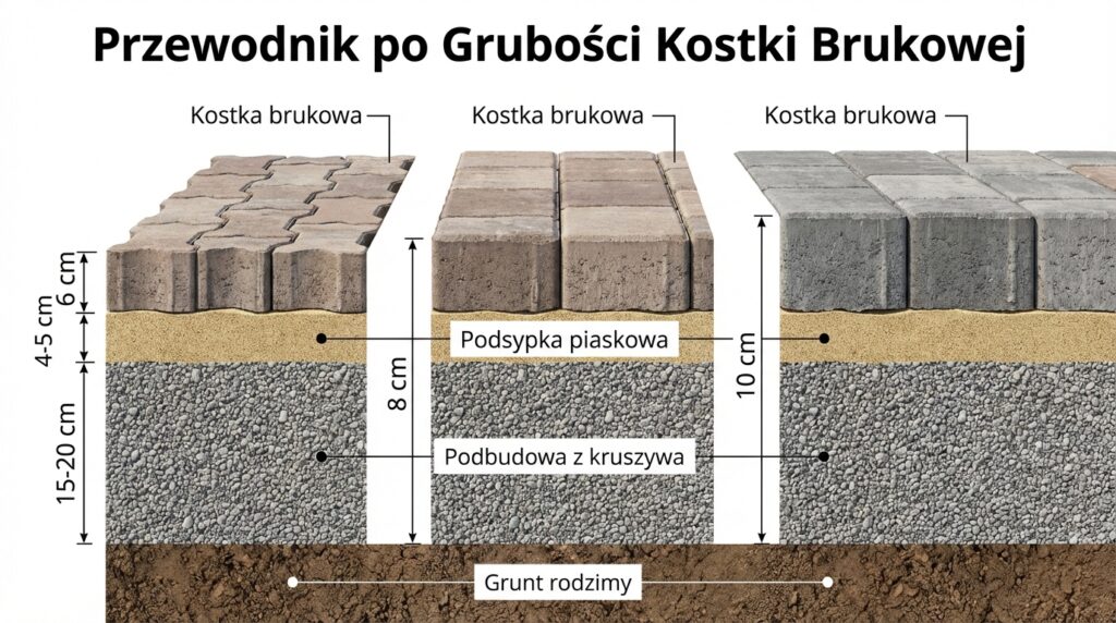 Jakiej grubości kostka na podjazd? Kompletny poradnik: 6 cm, 8 cm czy 10 cm?