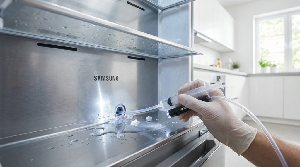 Zatkany odpływ w lodówce Samsung: Jak samodzielnie rozwiązać problem krok po kroku
