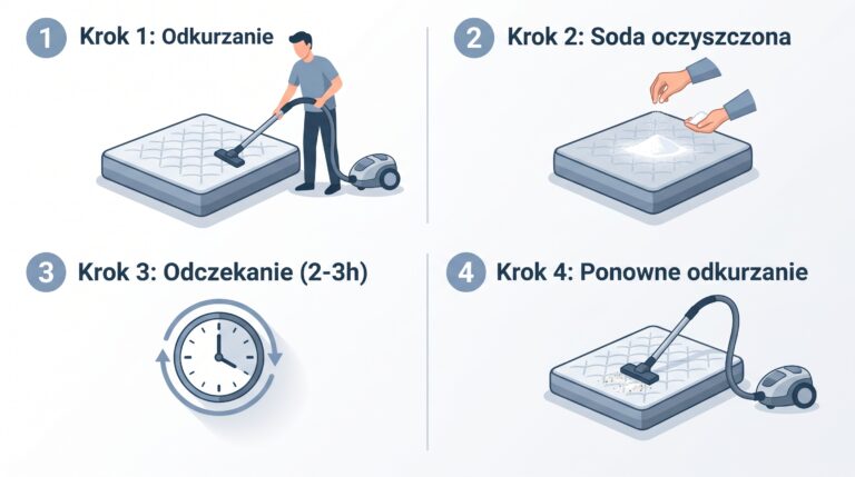 czyszczenie materaca infografika kroki