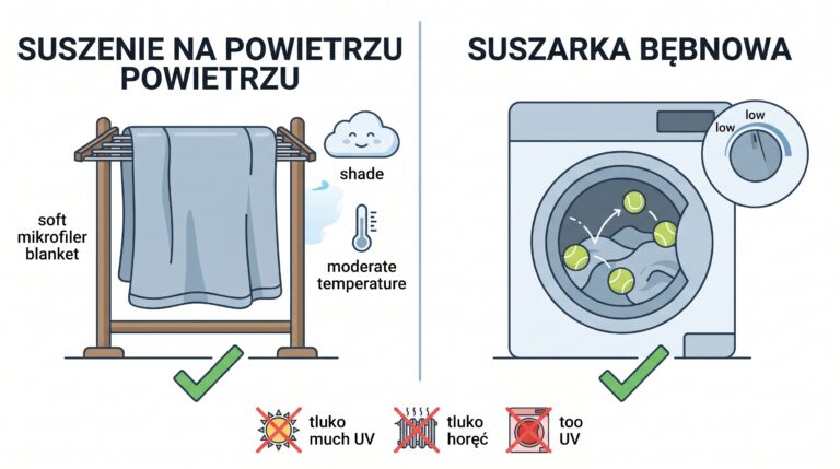 suszenie koca mikrofibra metody