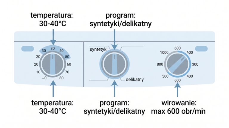 ustawienia pralki koc mikrofibra