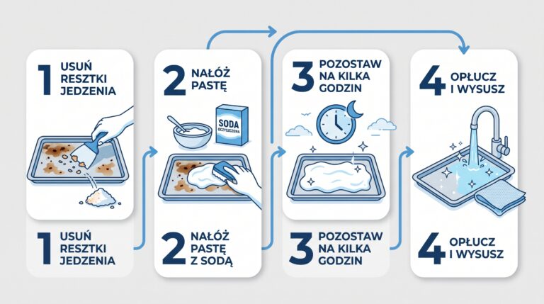kroki czyszczenia blachy infografika