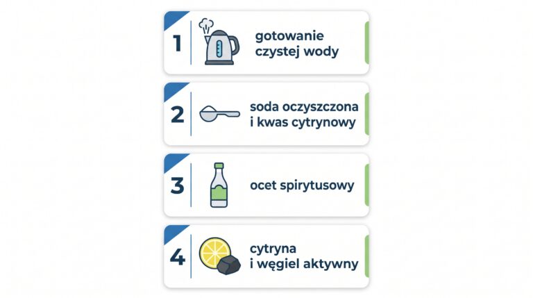 metody usuwania zapachu plastiku infografika