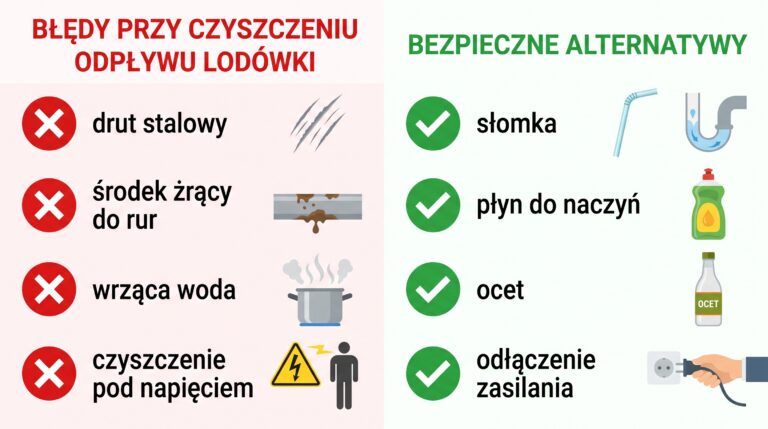 ostrzezenie bledy czyszczenia lodowki