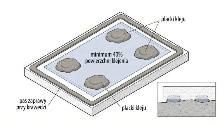technika paskowo punktowa klejenie styropian