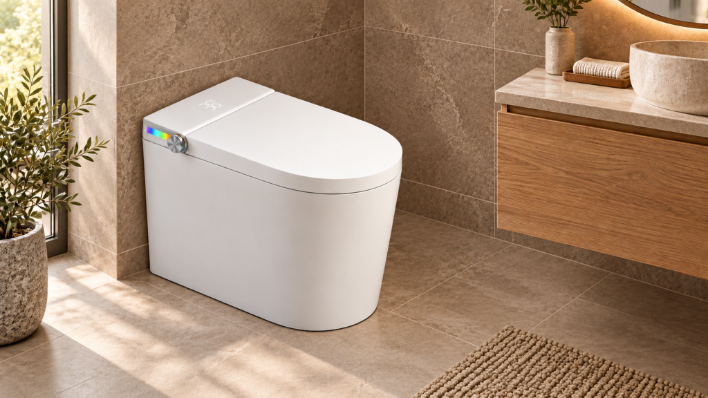 Toaleta myjąca do małej łazienki – jak połączyć WC i bidet bez stelaża?