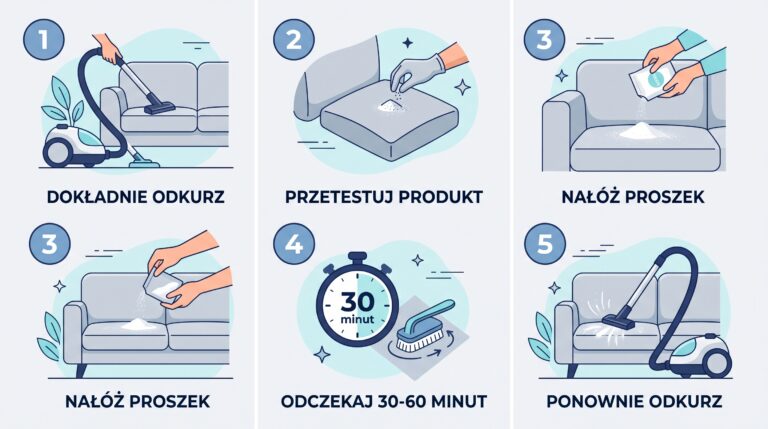 kroki czyszczenia tapicerki na sucho