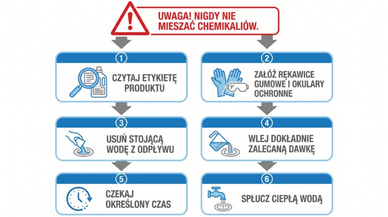 infografika bezpieczne stosowanie chemii na zatory